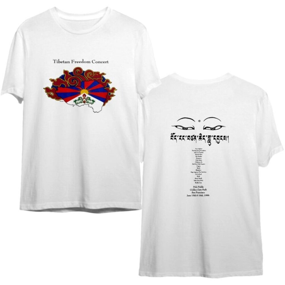 Tibetan Freedom Concert 1996 Graphic T-Shirt Rare Tour 2 Sided Band Fan Gift 90